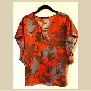 Zara Leaf-Patterned Blouse